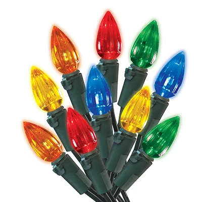 200-count Multi-colored C3 Led Christmas Lights On Green Wire