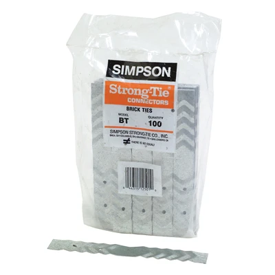 22 Gauge Galvanized Brick Ties - 100 Pack