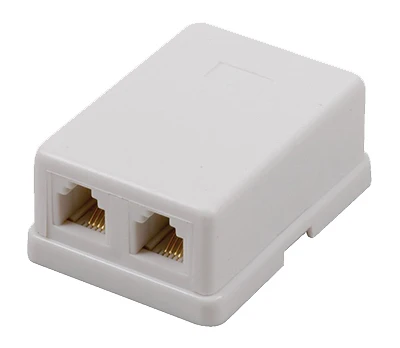 White Dual-port Modular Phone Jack For Enhanced Connectivity