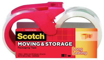 Long Lasting Moving & Storage Packaging Tape, 1.88" X 54.6 Yds, 2 Rolls