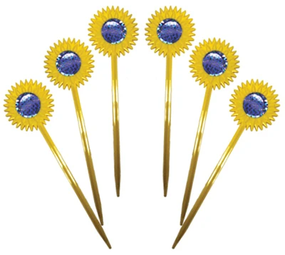 6-pack Sunflower Bird Repellent Garden Stakes