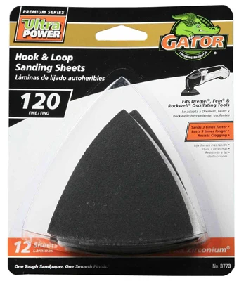 3-inch 120-grit Hook & Loop Sandpaper 12-pack