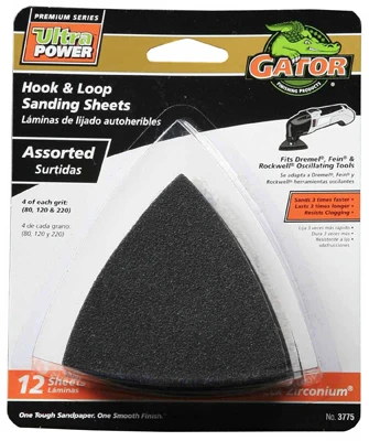 12-pack 3-inch Hook & Loop Sandpaper Assorted Grit