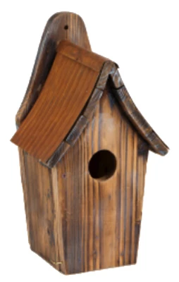 Rustic Bluebird House With Durable Metal Roof & Front Access