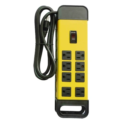 Heavy-duty Metal Power Center With 8 Outlets And 15a Circuit Breaker