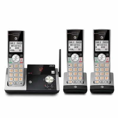 3-handset Cordless Phone System With Advanced Answering Features - Silver/black