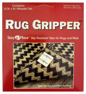 Non-slip Rug Gripper Tabs 3x3 Inches, Pack Of 4