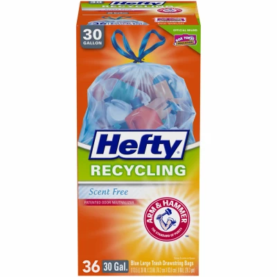 30 Gallon Blue Drawstring Trash Bags – Durable Multipurpose 36-pack