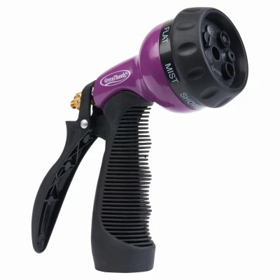7-pattern Rear-trigger Metal Hose Nozzle, Assorted Colors