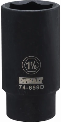 1/2 Inch Drive 6-point Deep Impact Socket 1-1/8 Inch Black Oxide