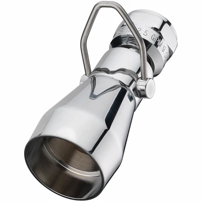 Water-saver Shower Head, Fixed Mount, Chrome-plated Brass, 1.8 Gpm