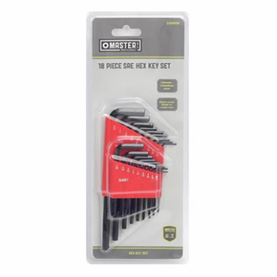 18-piece Hex Key Set With Dual-arm Design By Master Mechanic