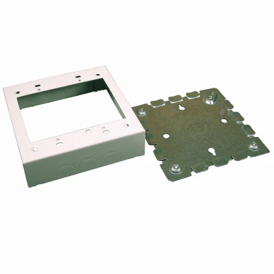 2-gang White Metal Electrical Outlet Box - 1.375 Inch Depth