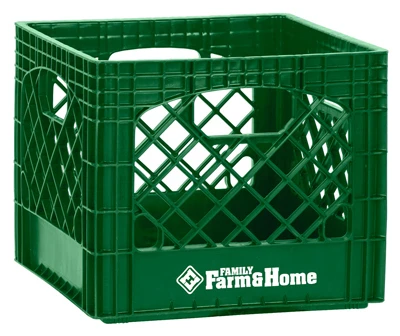 Family Farm & Home Durable Plastic Milk Crate 13x11 Inches