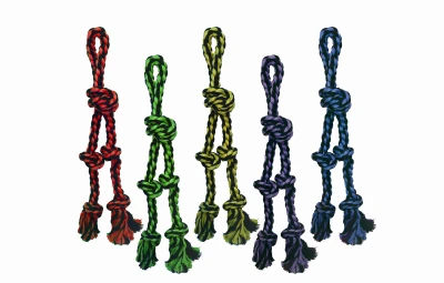 Nuts For Knots 15-inch Dog Rope Tug Toy With Dual Danglers