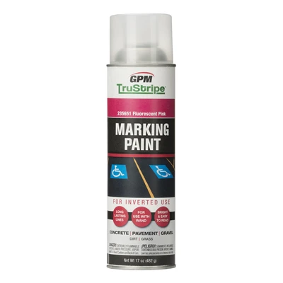 Inverted Marking Spray Paint, Fluorescent Pink, 17 Ounce Aerosol Can