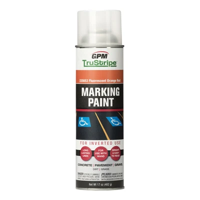 Fluorescent Orange Red Inverted 17oz Aerosol Marking Paint