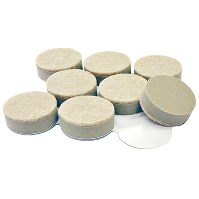 Self-adhesive Tan Felt Furniture Pads, Round 1-in, 8-pack