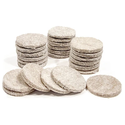 Furniture Pads, Self-adhesive, Tan Felt, Round, 1.5-in., 24-pk.