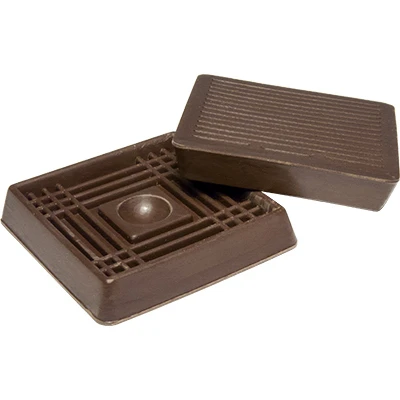 Brown Square Rubber Furniture Cups - 2-1/16-in, 4-pack