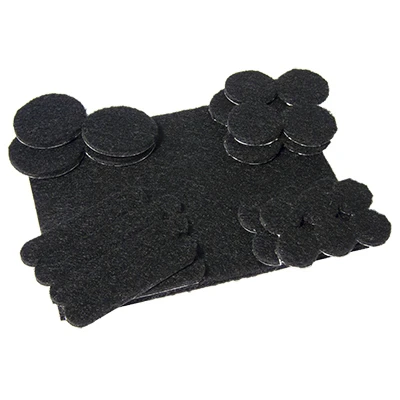 Black Self-adhesive Felt Pads - 33-piece Assortment