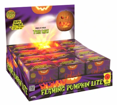 Battery-powered Halloween Flaming Pumpkin Light With Vibrant Multi-color Glow