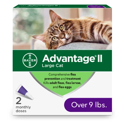 Flea Control For Large Cats Over 9 Lbs – 2 Monthly Treatments