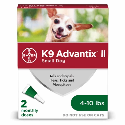Flea & Tick Topical Treatment For Small Dogs 4-10 Lbs - 2 Doses