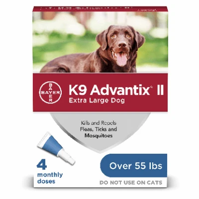 Bayer K9 Advantix Ii – Flea & Tick Treatment For Dogs 56-100 Lbs, 4 Monthly Doses