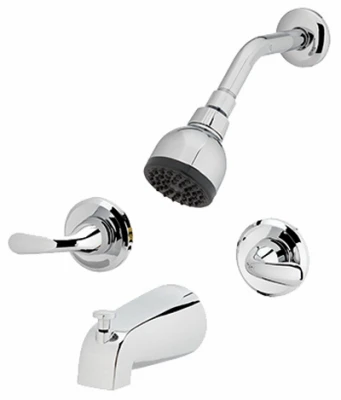Chrome Lever-handle Shower Faucet & Efficient Watersense Showerhead Set