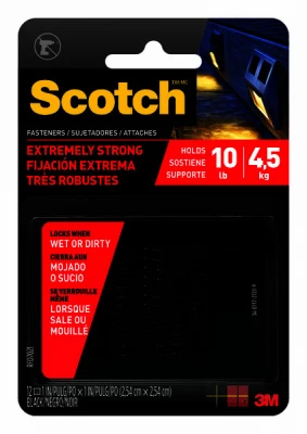 Black Extreme Fasteners 1x1 Inch - 12 Pack