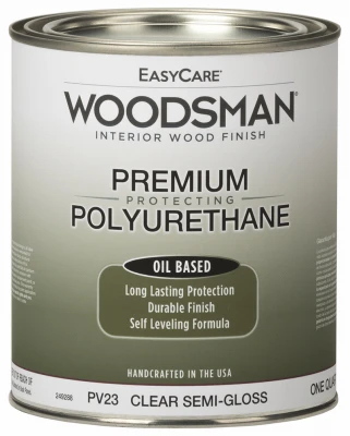 Woodsman Fast Dry Varnish Polyurethane Interior Wood Finish, Oil Base, Clear Semi-gloss, Quart