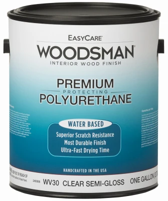 Woodsman Fast Dry Clear Semi-gloss Water-based Polyurethane Wood Finish - 1 Gallon