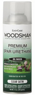Woodsman Spar Urethane Spray Clear Satin 12 Oz – Indoor & Outdoor Protection