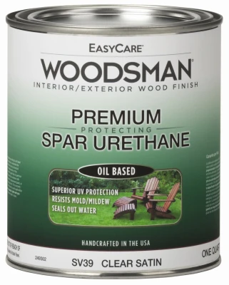 Woodsman Clear Satin Spar Urethane – Durable Wood Protection Quart