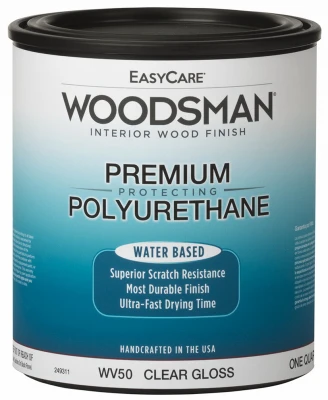 Woodsman Fast-dry Clear Gloss Water-based Polyurethane - 1 Quart