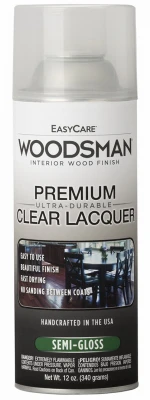 Woodsman Semi-gloss Clear Lacquer Spray – 12 Oz Durable Wood & Metal Finish