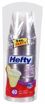 Premium 9-oz Clear Plastic Cups - 40 Pack
