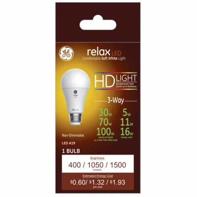 3-way Soft White Led Bulb A19 Medium Base, 5w/11w