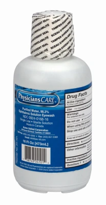 16oz Sterile Eyewash Bottle With Secure Screw Cap
