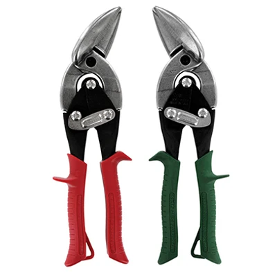 2-piece Offset Aviation Snip Set With Ergonomic Grips