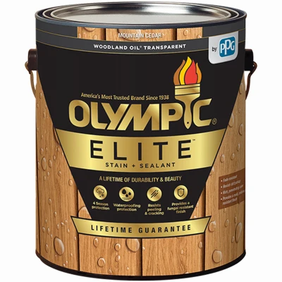 Elite Woodland Oil Stain & Sealant – Mountain Cedar, 1 Gallon