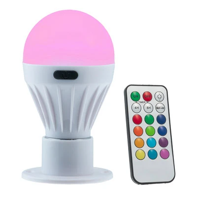 Portable Led Color-changing Bulb With Remote Control