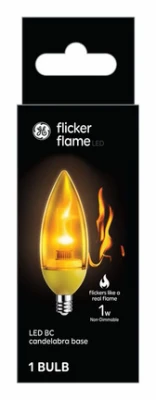 Ge Led Flicker Flame Bulb 1w Candelabra Base – Warm White