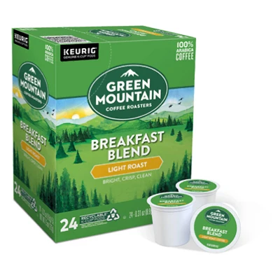 Green Mountain Breakfast Blend Light Roast K-cups – 24 Count