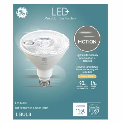 15w Led Flood Light Bulb With Motion Sensor – 1200 Lumens Brightness