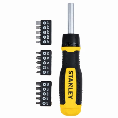15-piece Ratcheting Screwdriver Set With Ergonomic Grip & Multi-function Bits