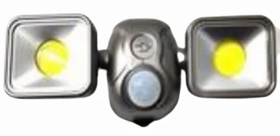 Battery-powered Dual Head Cob Security Floodlight - 1200 Lumens, Bronze