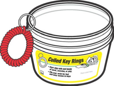 Durable Wrist Coil With Split Ring – 40-piece Bucket For Secure Tool & Key Management