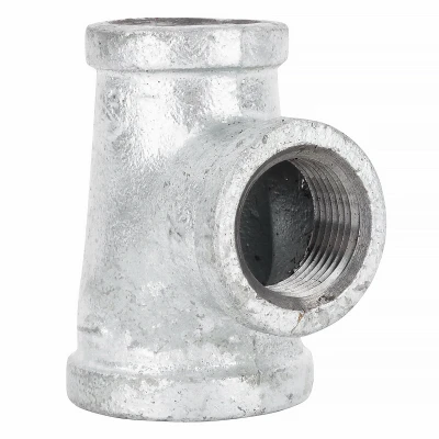 1" X ¾" X ¾" Galvanized Steel Reducing Tee Pipe Fitting